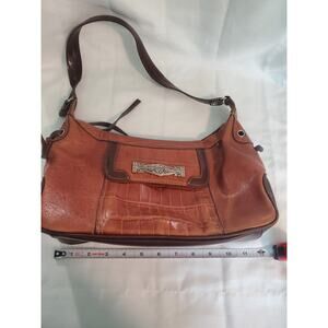 Vintage bag Brown Leather Brighton design MC Satchel Shoulder Bag. A12